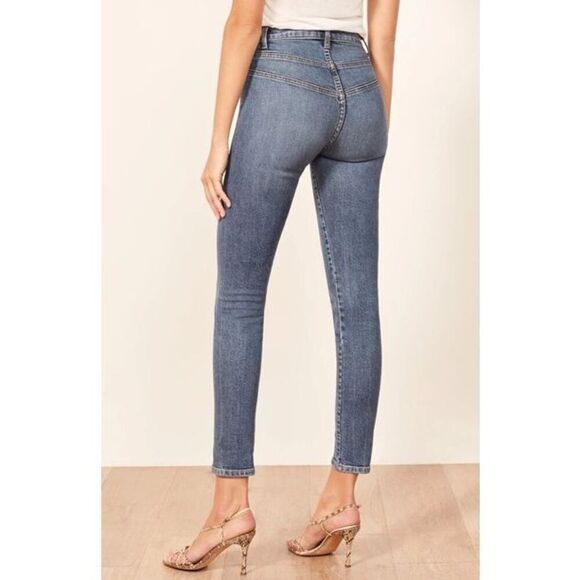 Reformation Suzie Skinny Jeans in Rhine Wash Blue Size 26 - Picture 11 of 12